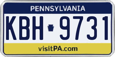 PA license plate KBH9731