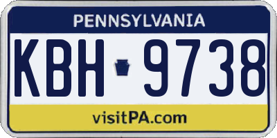 PA license plate KBH9738