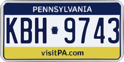 PA license plate KBH9743