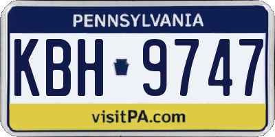 PA license plate KBH9747