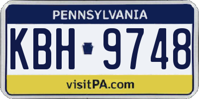 PA license plate KBH9748