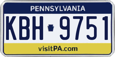 PA license plate KBH9751