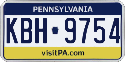 PA license plate KBH9754
