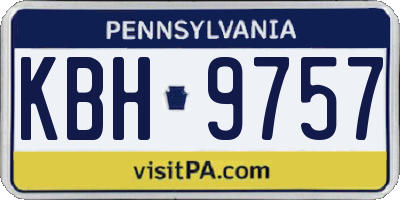 PA license plate KBH9757