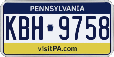 PA license plate KBH9758