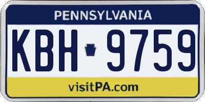 PA license plate KBH9759