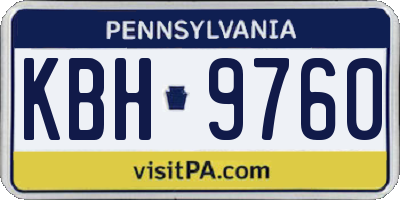 PA license plate KBH9760