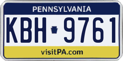 PA license plate KBH9761