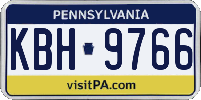 PA license plate KBH9766