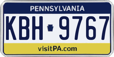 PA license plate KBH9767