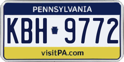 PA license plate KBH9772