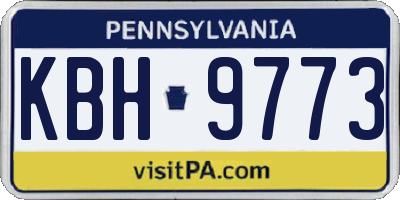 PA license plate KBH9773