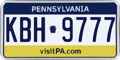 PA license plate KBH9777