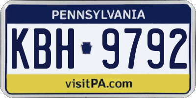 PA license plate KBH9792