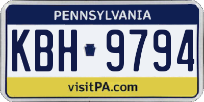 PA license plate KBH9794