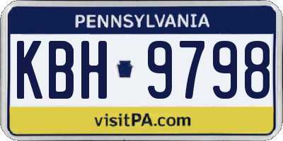 PA license plate KBH9798