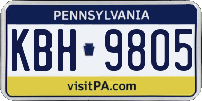 PA license plate KBH9805