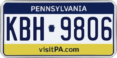 PA license plate KBH9806