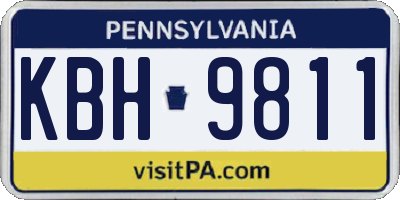 PA license plate KBH9811