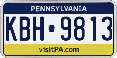 PA license plate KBH9813