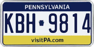 PA license plate KBH9814