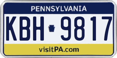 PA license plate KBH9817