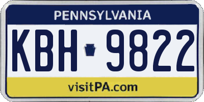 PA license plate KBH9822