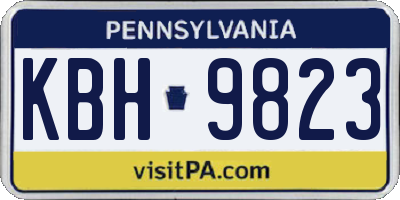 PA license plate KBH9823
