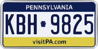 PA license plate KBH9825