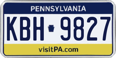 PA license plate KBH9827