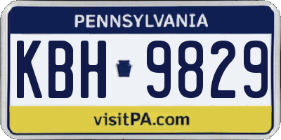 PA license plate KBH9829