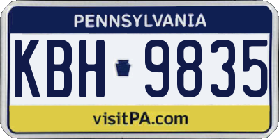 PA license plate KBH9835