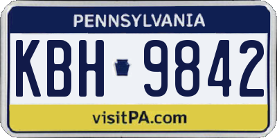 PA license plate KBH9842