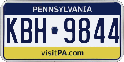 PA license plate KBH9844