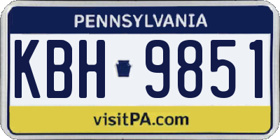 PA license plate KBH9851