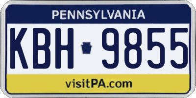 PA license plate KBH9855
