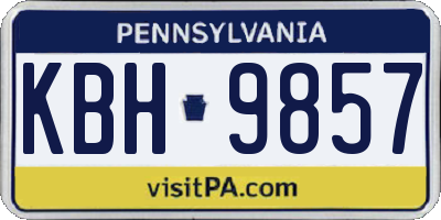 PA license plate KBH9857