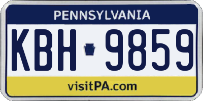 PA license plate KBH9859