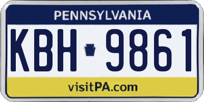 PA license plate KBH9861