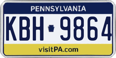 PA license plate KBH9864