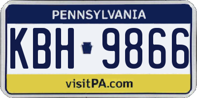 PA license plate KBH9866