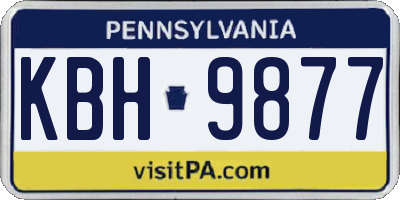 PA license plate KBH9877