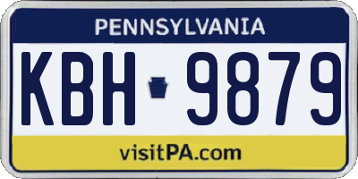 PA license plate KBH9879