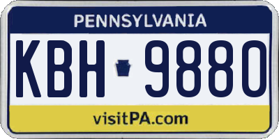 PA license plate KBH9880
