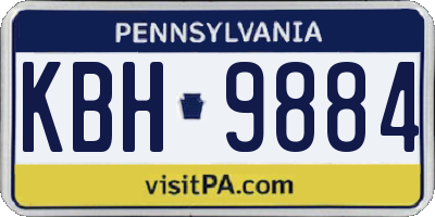 PA license plate KBH9884