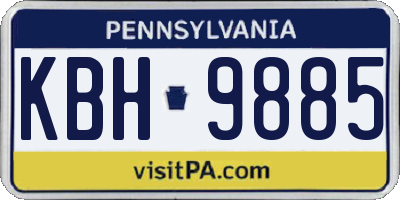 PA license plate KBH9885