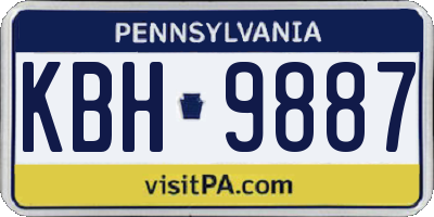 PA license plate KBH9887