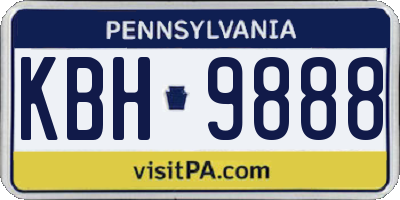 PA license plate KBH9888