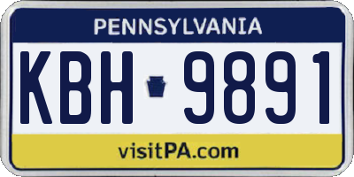 PA license plate KBH9891