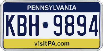 PA license plate KBH9894